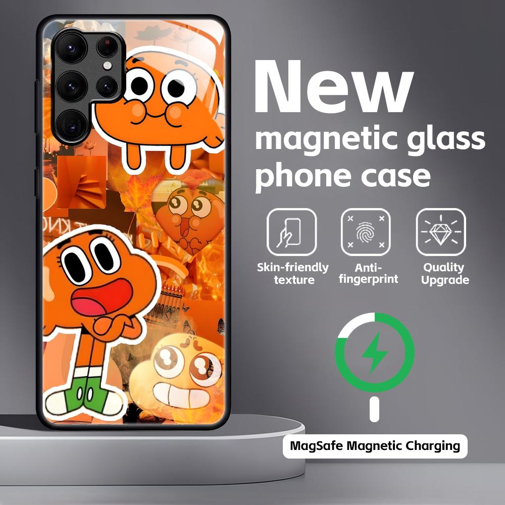 The Amazing World of Gumball  Phone Case For Samsung S25 S24 S23 S22 S21 S20 Plus Ultra Note20 Glass Magnetic Case