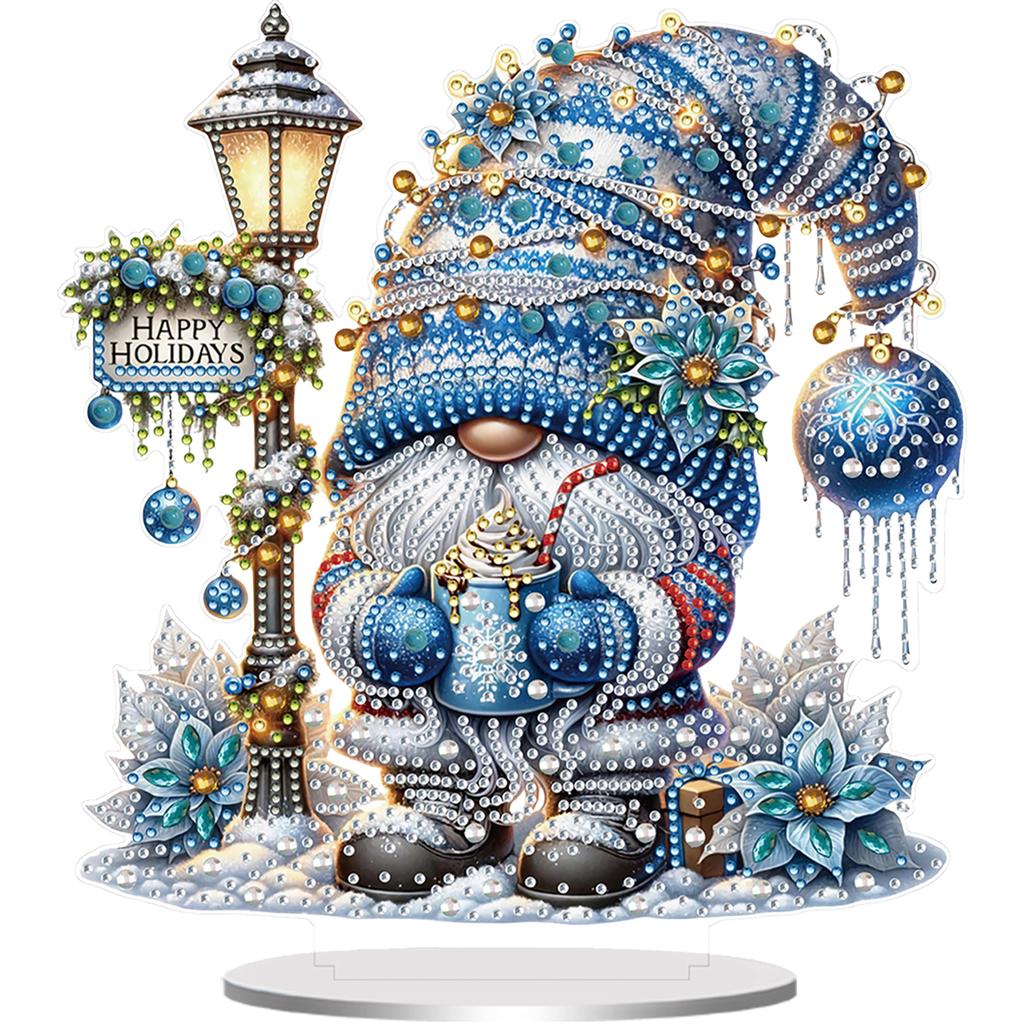 2D Flat Christmas DIY Diamond Painting Desktop Ornaments Kit Diamond Painting Desktop Decorations for Home Office Desktop Decor