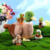 Zomiboo 5 Pieces Duck Stuffed Animals Plush Toys Includes Big Stuff Mommy Duck with 4 Little Baby Duck Soft Duck Family Plush with Zipper Pouch for