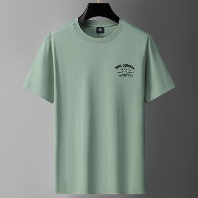 Mens Large Size Pure Cotton Mens T-shirt Short-sleeved Round Neck Boy Tee Shirt