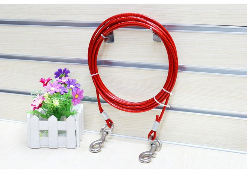 Double-Headed Iron Dog Leash with Steel Wire Rope for Two Dogs