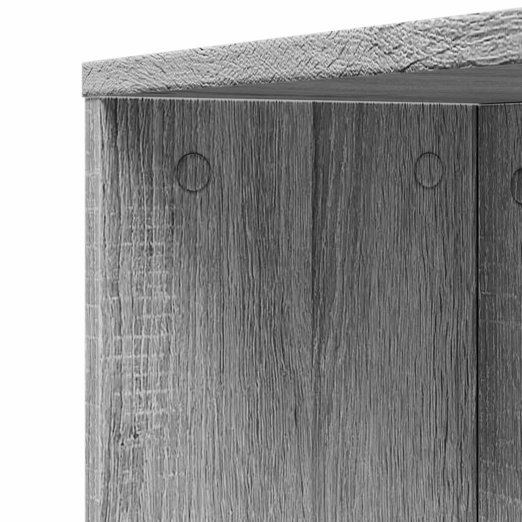 Narrow Bathroom Cabinet with Casters Gray Sonoma Particleboard