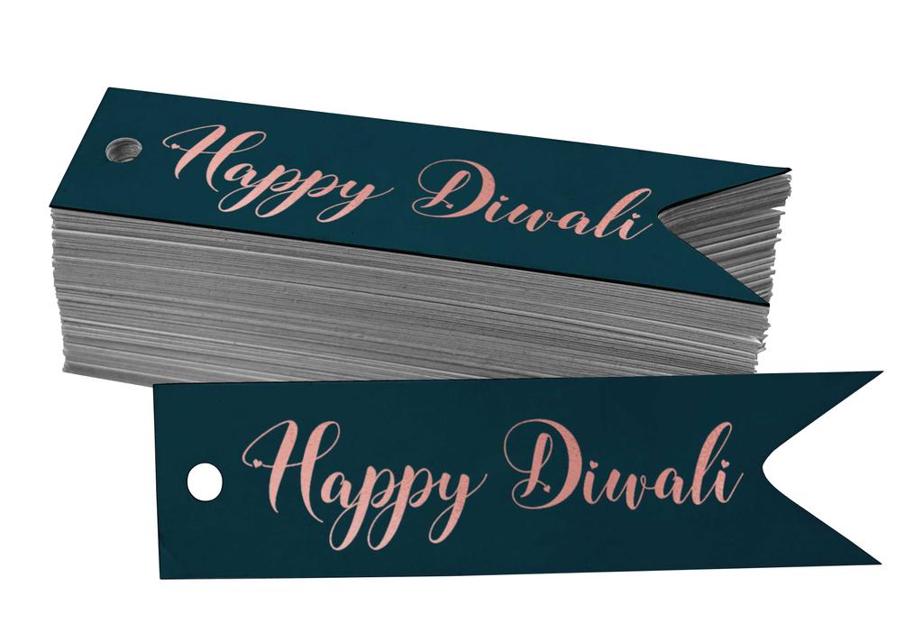 Inkdotpot Pack Of 100 Happy Diwali Favor Paper Tags Craft Real Gold Foil Hang