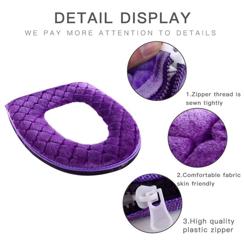 Bathroom Toilet Seat Cover Soft Warm Plush Toilet Cover Seat Lid Pad Home Decoration Toilet Seat Cover