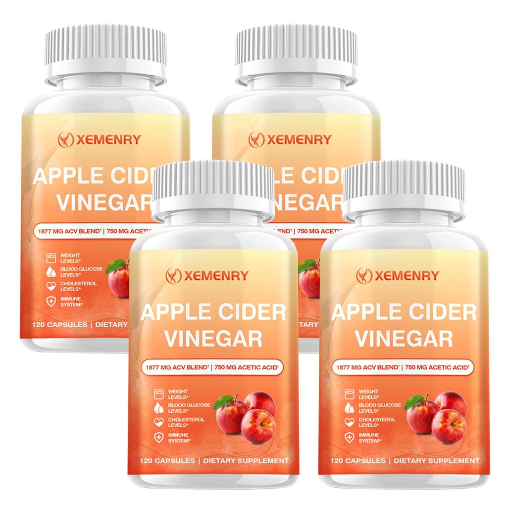 Premium apple cider vinegar capsules, each containing 1877 mg, gentle and easily absorbed, suitable for both men and women.
