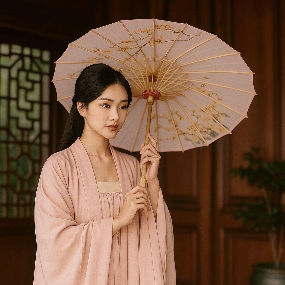 Bamboo Ancient Dance Umbrella Handmade Costume Parasol Oil Paper Umbrella  Hotel Ceiling