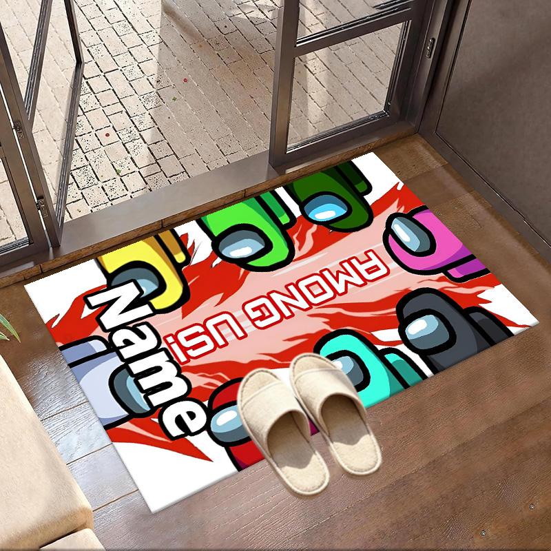Custom Name Personalized Among Us Print Carpet, Versatile Home Decor Rug, for Playroom, Apartment, Balcony, Entryway, Hallway Gift