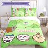 3pcs Custom Name Chiikawa Bedding Set Duvet Cover Closure Includes 1 Duvet Cover & 2 Pillowcases for All Seasons Bedroom Decor