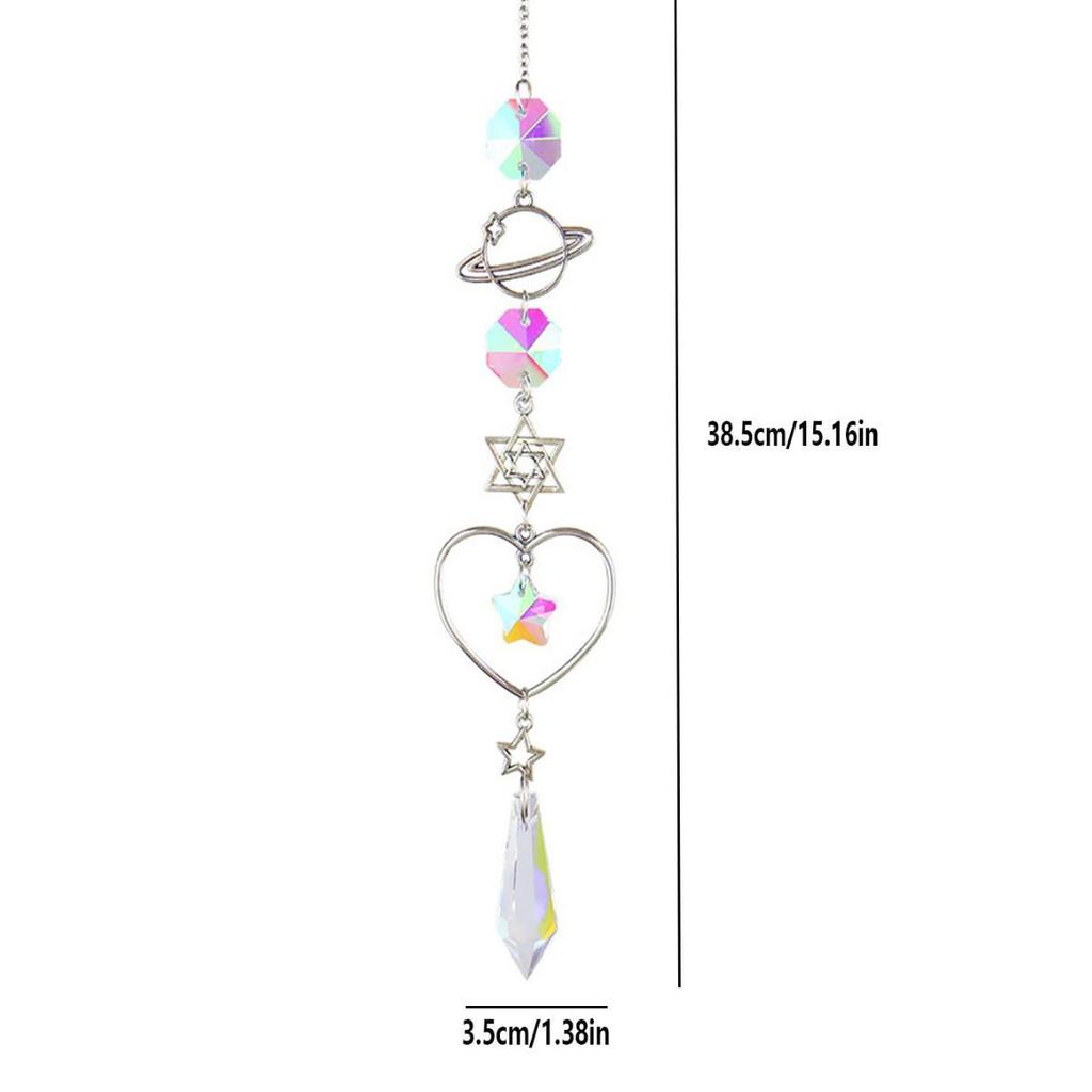 Dreamy Crystal Moon Sun Catcher Pendant: Rainbow Window & Garden Ornament
