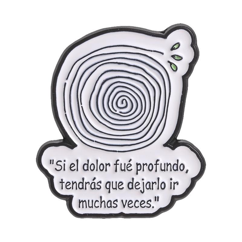 Xiaomi Hay Que Dejar Ir Lo Que Nos Dejó Ir Enamel Pins Frog Blowing Dandelion & Spiral Tree Hole Motivate Spanish Brooch Jewelry Gifts