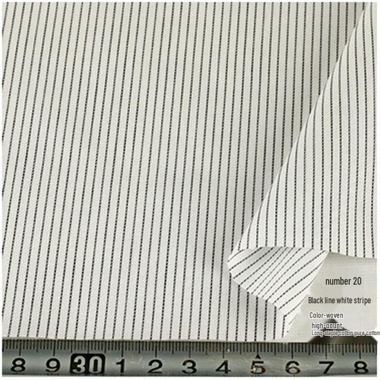 Blue, White, Gray Striped Cotton Fabric for Summer Shirts and Work Dresses