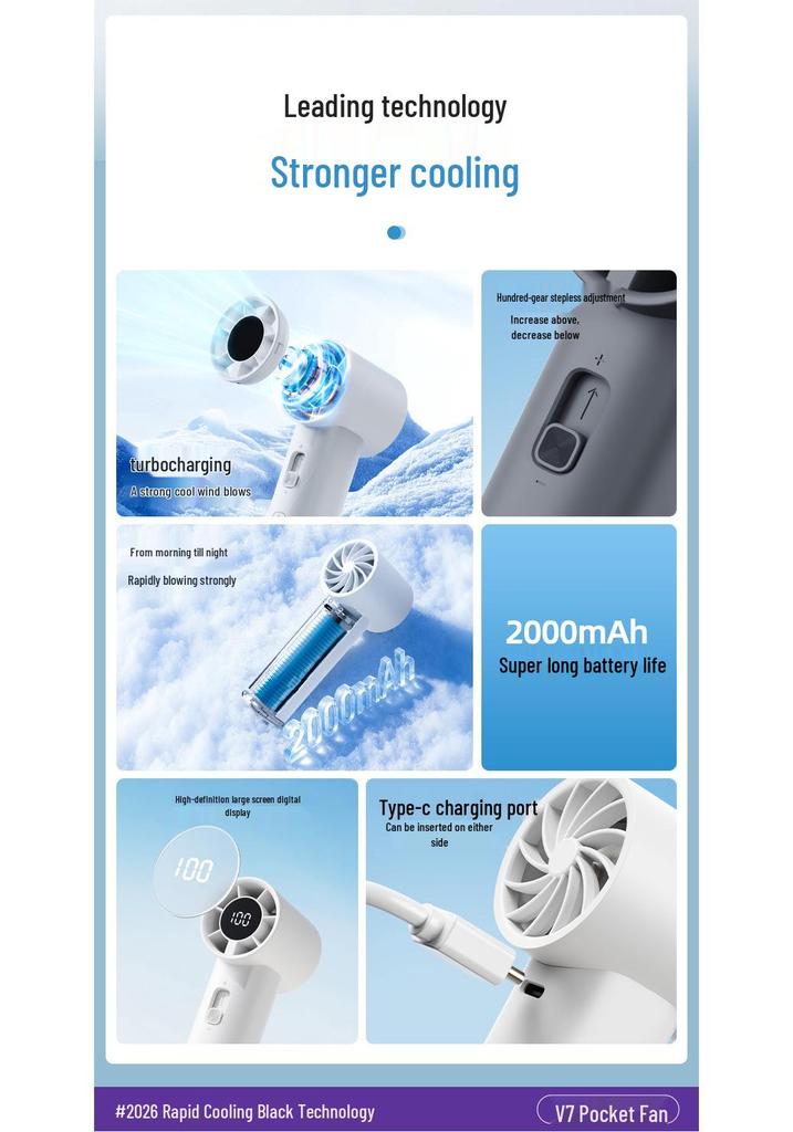 Sumi Compact High-Speed Handheld Fan