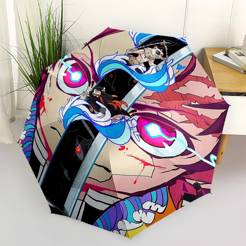 

1pc Nezuko Demon Slayer Outdoor Umbrella - Automatic Opening/Closing, Portable 3-Fold Design with 8-Bone Iron Frame - Perfect Gift for Fans, Travelers