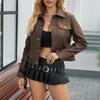 BITCED Women's Fashion Multi-Zip Decorated Biker Jacket Long-Sleeved Cardigan Style Trendy Jacket Spring/Autumn Lightweight Leather Jacket