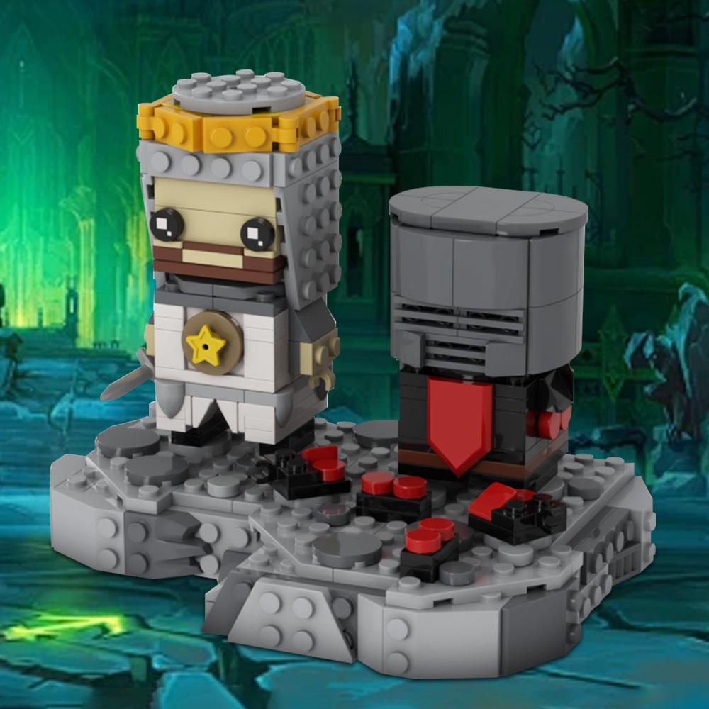 MOC MP - Black Knight Duel Building Blocks Model Black Knight Duel Action Characters Creative Bricks Assembly Toys Children Gift