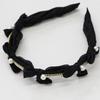 SORRY TOO MUCH LOVE Pearl Point Gem Ribbon Hairband_Black