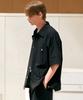 LIKE THE MOST String Point Pocket Short Sleeve Shirt_Black
