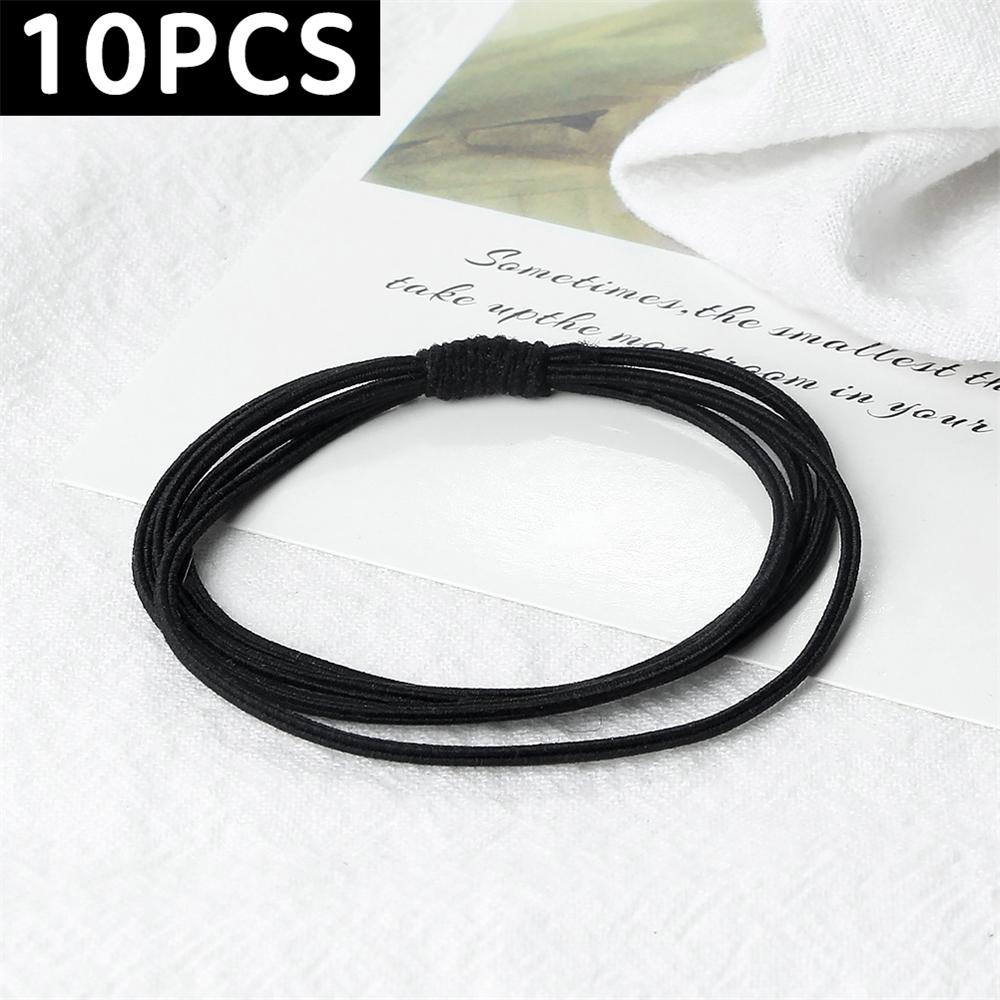 10pcs Simple Multi Loop Hair Bands Women Basic Solid Color Rubber Band Hair Accessories Headband Holder Scrunchies Gift for Girl