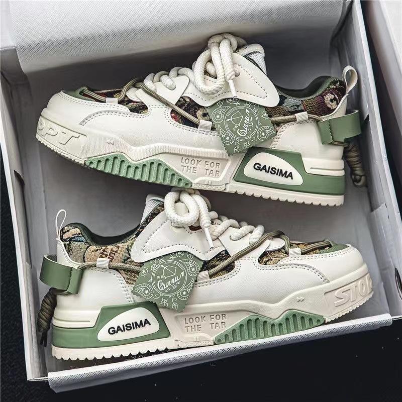 Men's Shoes Summer Breathable 2024 New Mesh Niche Design Board Shoes Sports and Leisure Boys Platform White Tide Shoes