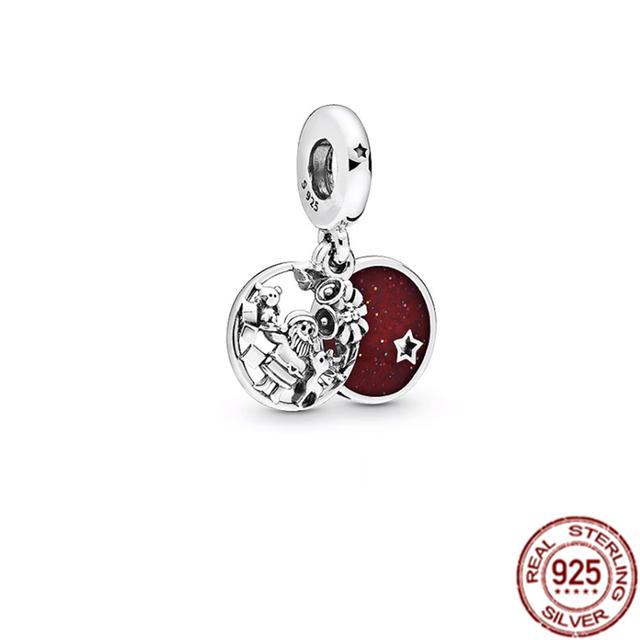 Anhänger mit mehreren Mustern für Armband/Halskette aus 925er-Sterlingsilber, Charm-Perlenschmuck, MOM, Festival