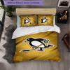 Pittsburgh Penguins Pattern Microfiber 3Pcs Bedding Set Decor Duvet Cover Set For Bedroom Home Use