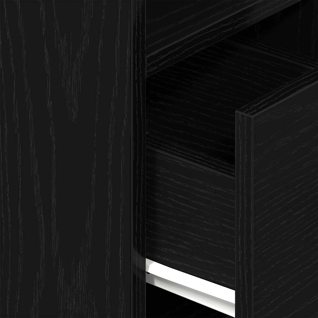 Nightstand with Drawer Black 25 X 31 X 66 Cm