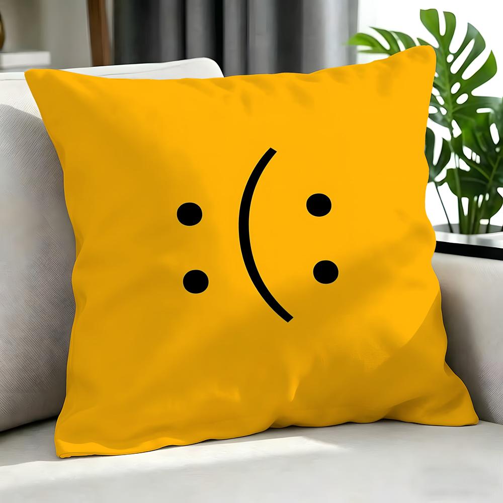 Art HHappy  Sad Cushion Cover Cushion Cover Set Pcs X X X Pillowcase Decorative Sofa Home Decor