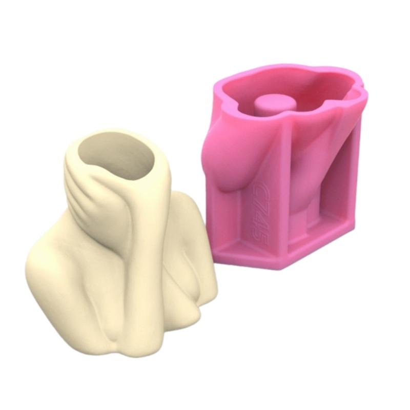 Abstraktní portrétní formy na vázy Unikátní silikonová forma na květináče pro výrobu květináče, aranžování květin, pryskyřičné formy, dekorace