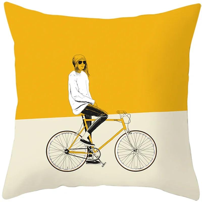 Summer Yellow Pineapple Leaf Print Pillow Case Home Decor 100% Polyester Throw Pillow Cover for Sofa Funda Cojin 45*45 Cushions
