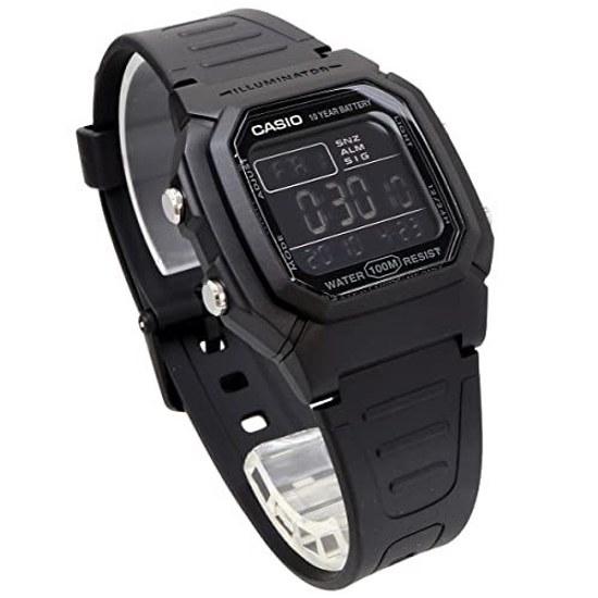CASIO Standard Digital Mens Wristwatch W-800H-1BV Black Reverse LCD Overseas Model