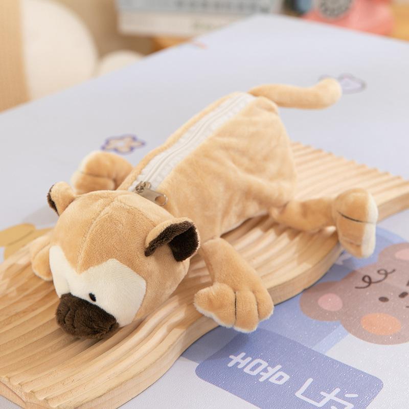 Borsa astuccio in peluche animale di grande capacità creativa Borsa cancelleria per ragazzi e ragazze Borsa portaoggetti multifunzionale Borsa cosmetica