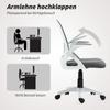 Breathable Mesh Office Chair, Ergonomic Swivel Chair with Folding Armrests and Lumbar Support, Grey
