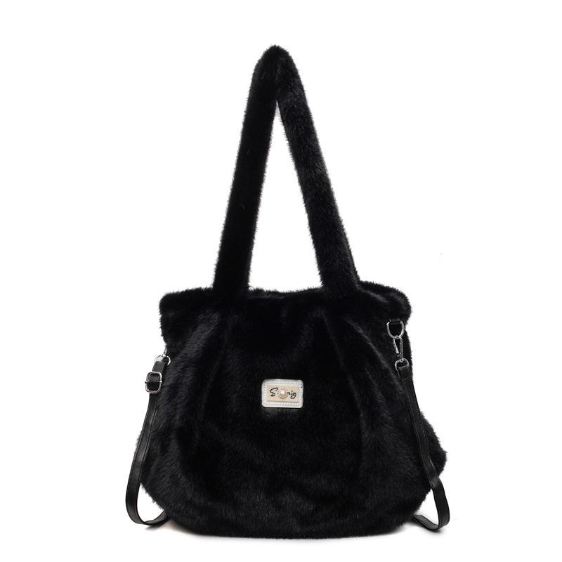 Large-capacity Plush Bag, Fashionable and High Appearance Level Tote Bag, Handbag, Furry Shoulder Bag