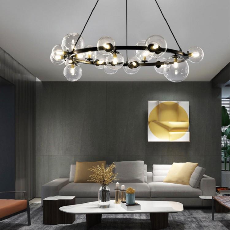 Nordic Modern Minimalist Magic Bean Art Glass Chandelier for Restaurant, Bedroom, or Showroom