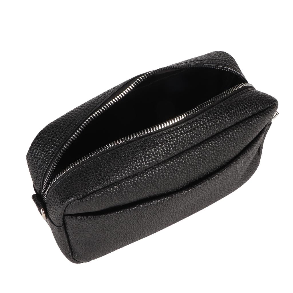 Messenger Shoulder Bag Fashionable PU Leather Large Capacity Messenger One Shoulder Bag Black PU