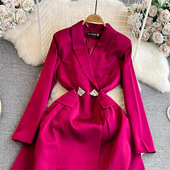 Осенне-зимнее платье-блейзер во французском стиле Хепберн — фото 2