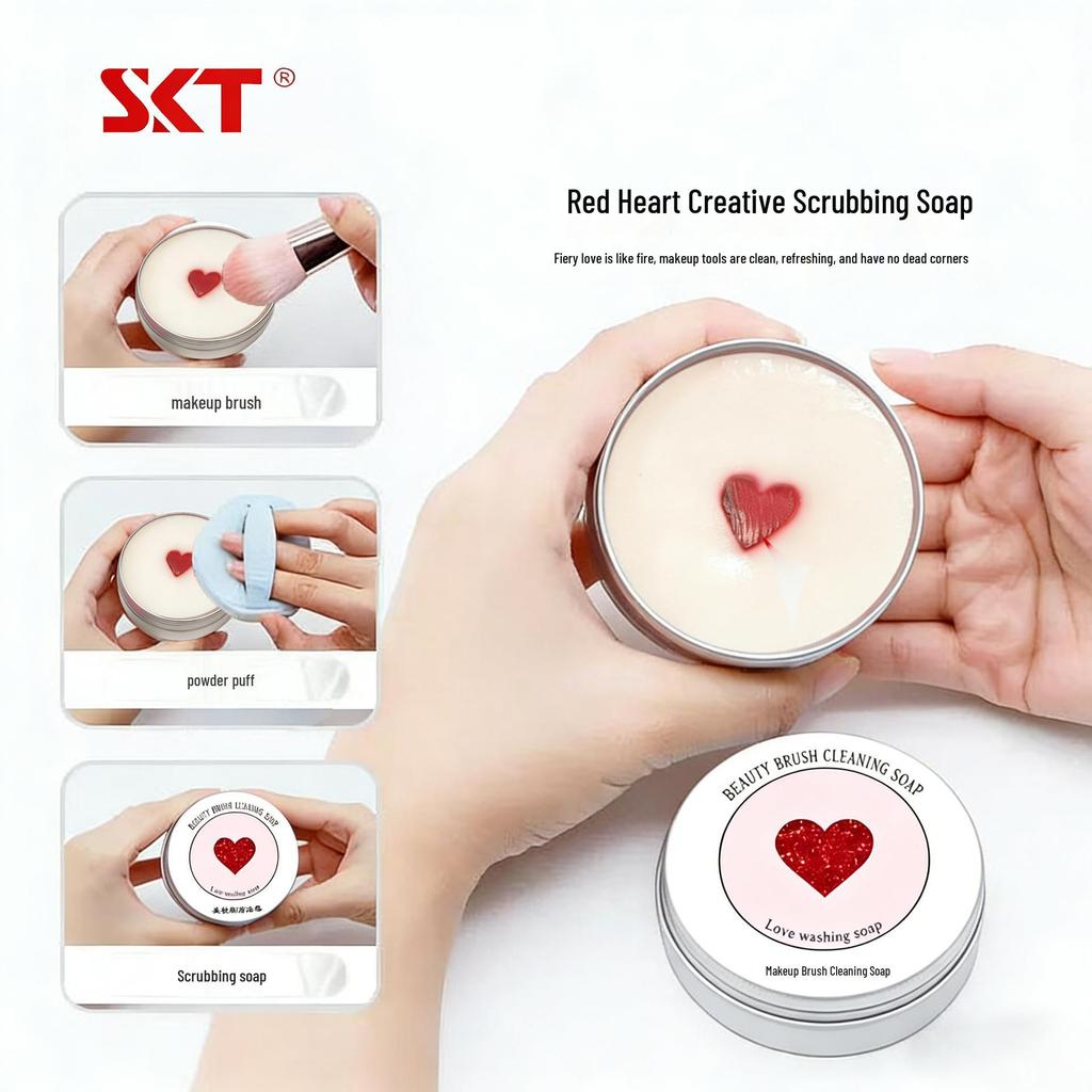 Compact 50g Makeup Brush & Beauty Blender Cleaning Soap with Essential Oils - Mini Portable Washing Tool