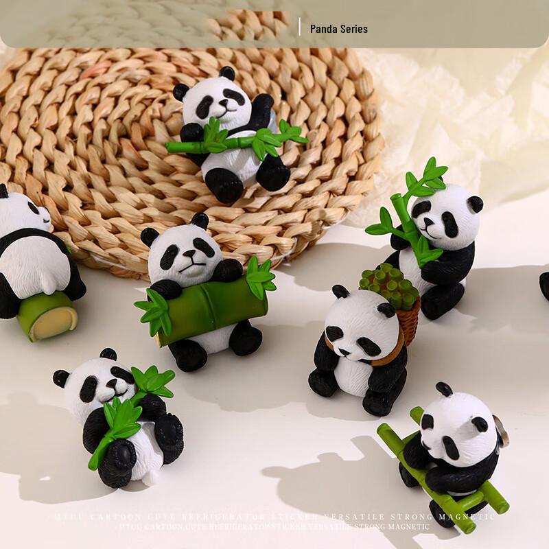 Cute 3D Panda & Bamboo Refrigerator Magnet - 1 Piece