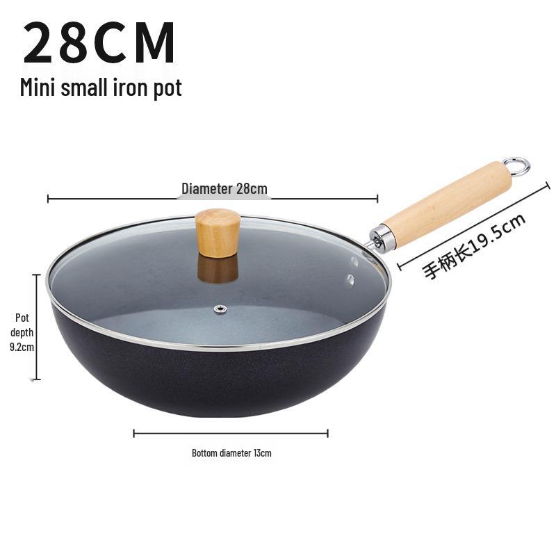 Non-stick Mini Wok: Small Induction Iron Pan for Baby Food and Stir-fry
