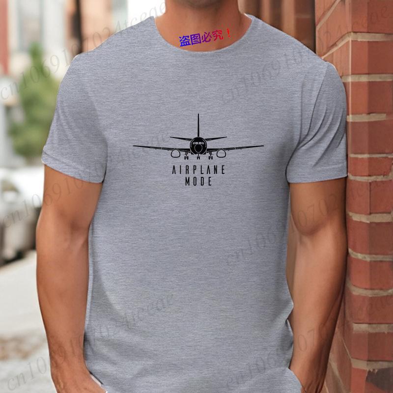 Mode Reisender Urlaub Herren Tops Kurzarm T-Shirts Flugzeug Pilot T-Shirts Flugzeugmodus Reise T-Shirts für Männer Kleidung