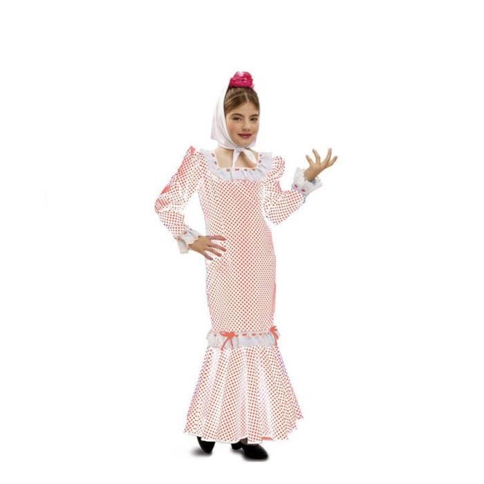 Déguisement Traditionnel Madrilène Blanc Fille plusieurs tailles