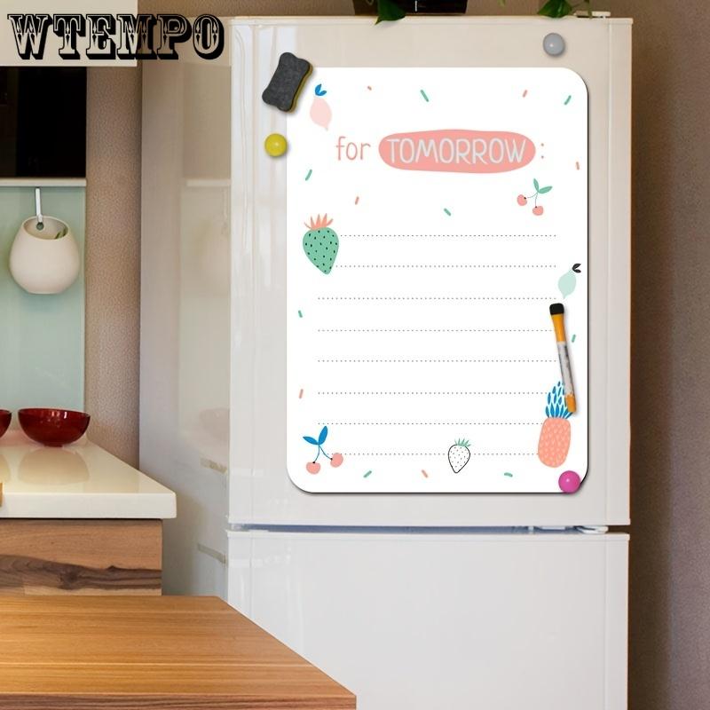 1pc Fridge Magnet Whiteboard Reusable Fridge Memo Board Self-adhesive A4 Anti-slip Magnetic Soft Whiteboard Leave Message