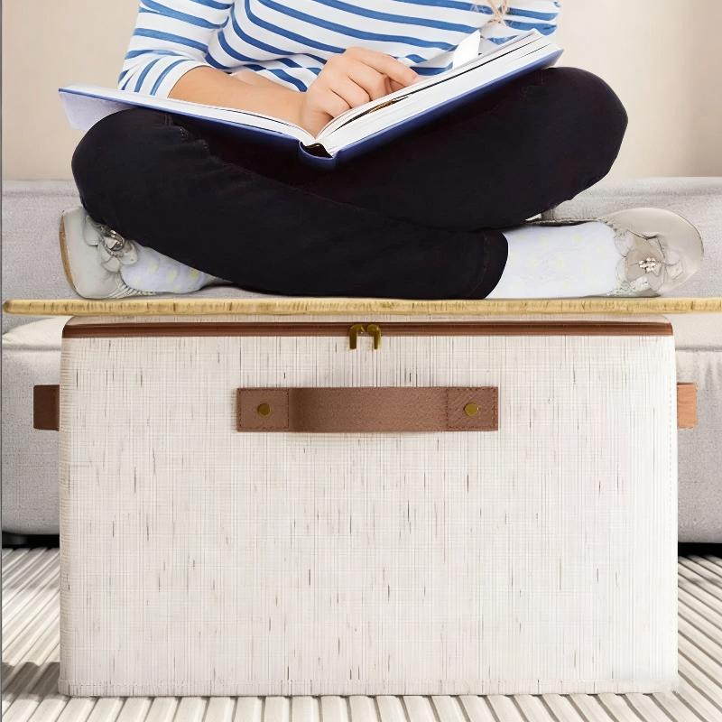 With Zipper Wardrobe Organizer For Home Portable Space-Saving Durable Foldable Clothes Storage Box
