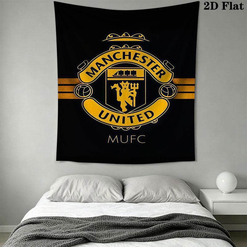 Man Utd E Wall Hanging Printed Fabric Blanket Decorative Tapestries for Bedroom Living Room Home Decor