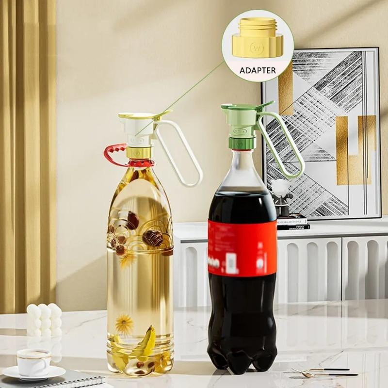 Cold Water Bottle Seal Controlled Volume Drinks Bottle Deflector Creative Carry Handle Press Dispense with Lid Cup Cover