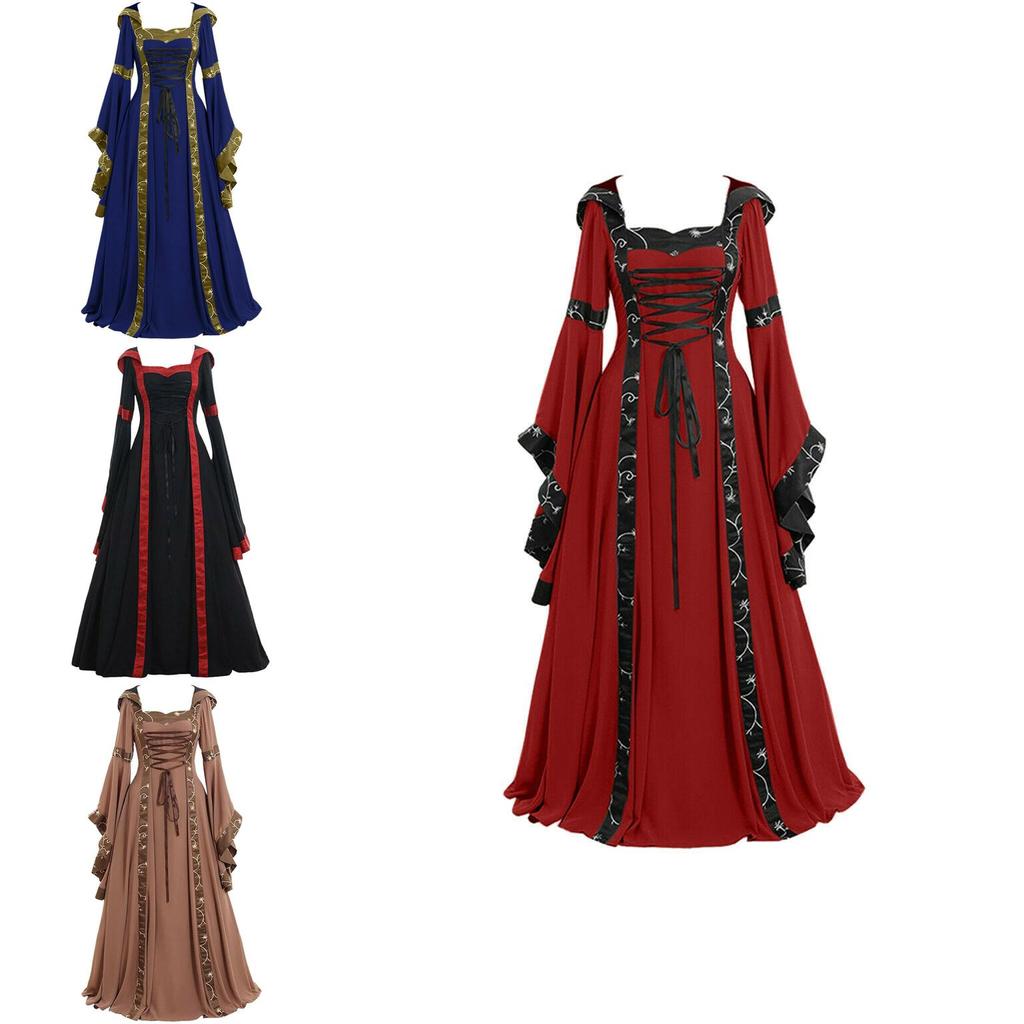 Vintage Gothic Renaissance Women's Halloween Costume Dress For Cosplay And Parties