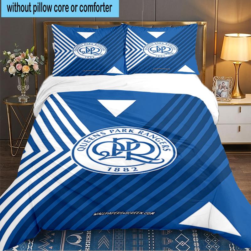 3PCS Queens Crest Football Bedding set,Ideal For1pc Duvet Cover And 2pcs Pillowcases Perfect for Christmas gift,Ideal for Bedroom, Dormitory