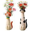 2pcs Cute Cat Shaped Flower Vase for Desk Shelf Decor Gardening Gift Home Decor