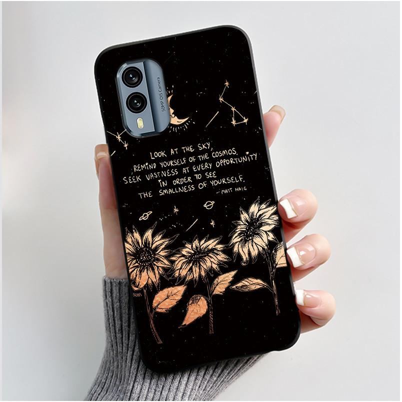 Casing For Nokia X30 5G Case Aesthetic Fashion Cute Cat Astronaut Cartoon Black Silicone Soft Shockproof Phone Case Back Cover