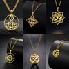 Lotus OM Yoga Pendant Necklace Titanium Steel Women's Jewelry Charm Necklace